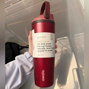 ♥️ Owala FreeSip 30oz Sway Metallic Red “Poinsettia” NWT - Rare Collector Bottle